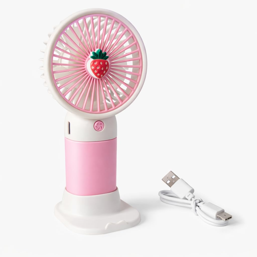 USB Rechargeable Pocket Fan Mini Portable Cooling Fan Random Colour Anti Dust 90mm Table Fan Multicolour Pack of 1